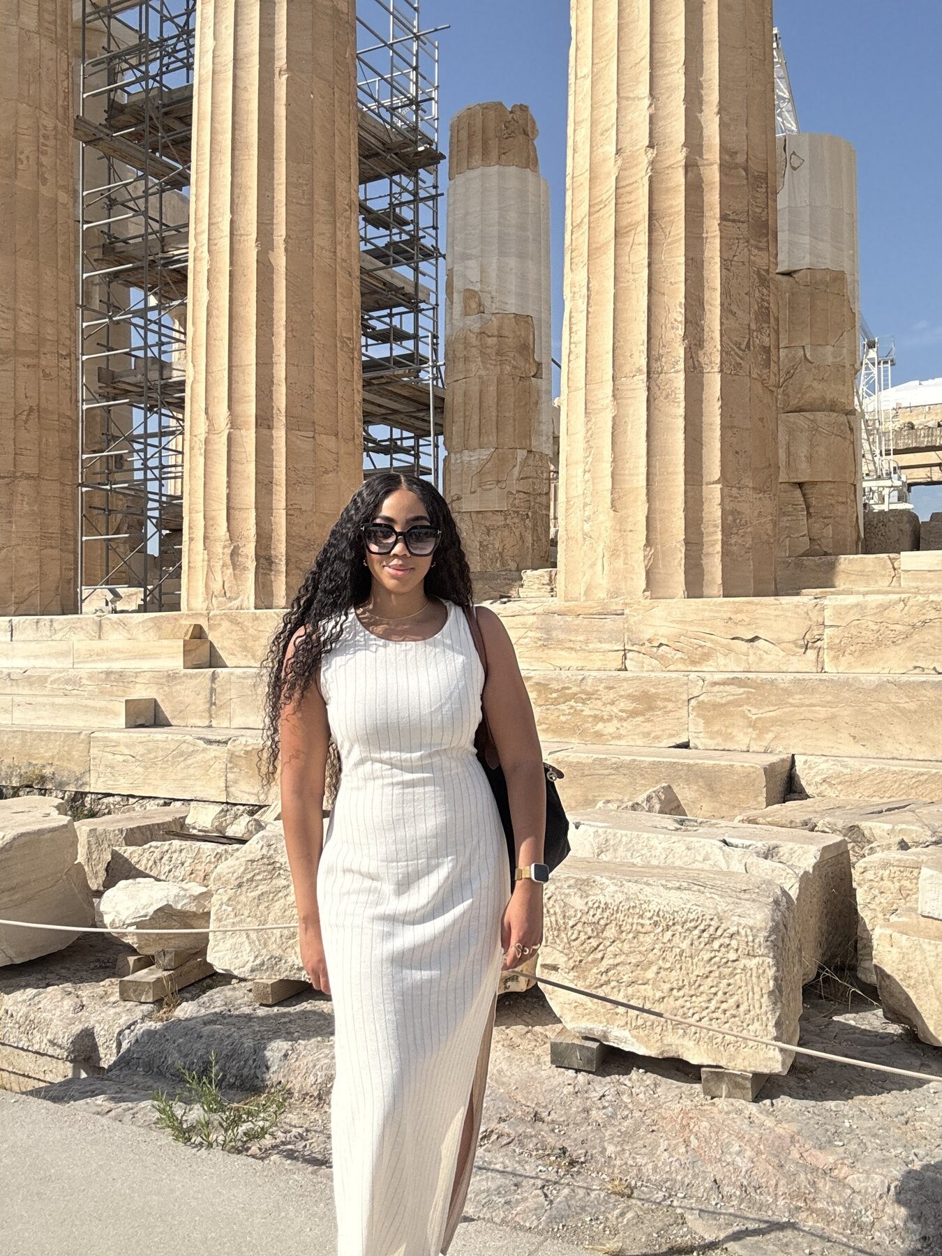 Khadijah at the Acropolis in Greece, the journey that began with asking what she needed.
